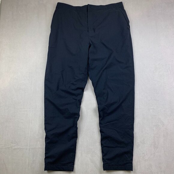 Uniqlo Heattech Mens Pants XL Navy Blue Fleece Lined Tapered Stretch Outdoor - Picture 1 of 11